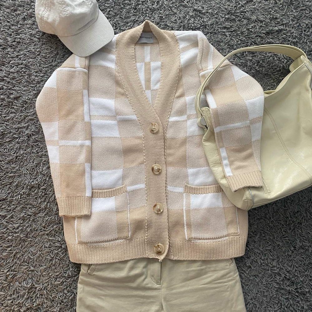 Chouchou Double-Layer Cotton Cardigan - Picture 1 of 5